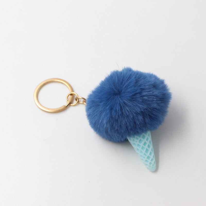 Wholesale Resin Ice Cream Fur Ball Keychain